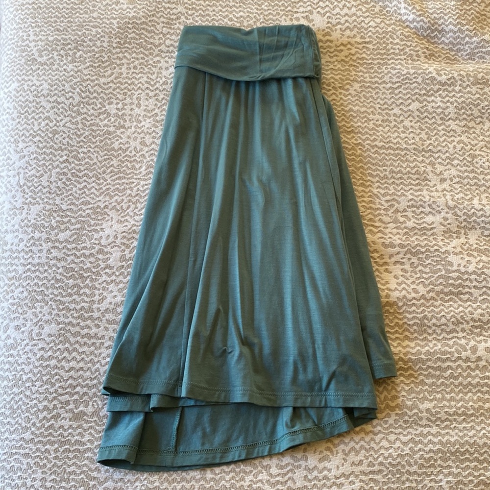 Teal Midi Skirt with Folded Waist by Joan & Taan Berlin - size 38